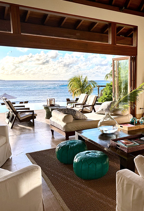 Aquamare Beach Villa Interior with ocean view